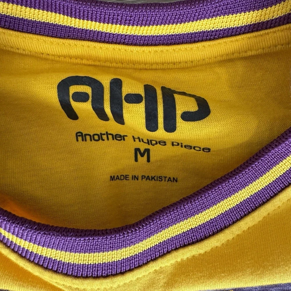 NWT Another Hype Piece AHP Yellow Purple GOAT Lakers Basketball T Shirt‎ Size M